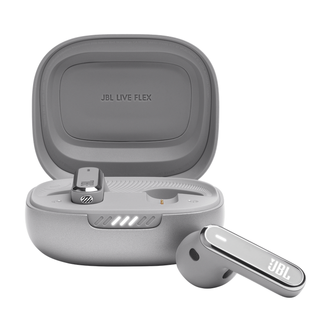 JBL Live Flex - Silver - True wireless Noise Cancelling earbuds - Hero image number null